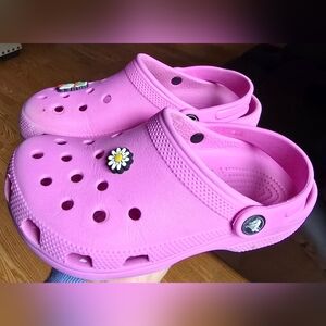 Sz 1 Little Girl's CROCS CLASSIC PINK Clogs